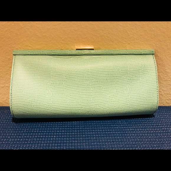 Banana Republic Blue Pebbled Leather Clutch - Picture 3 of 7